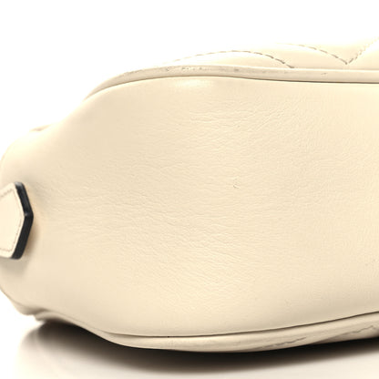 Gucci Calfskin Matelasse Small GG Marmont Chain Shoulder Bag White 9 of 12
