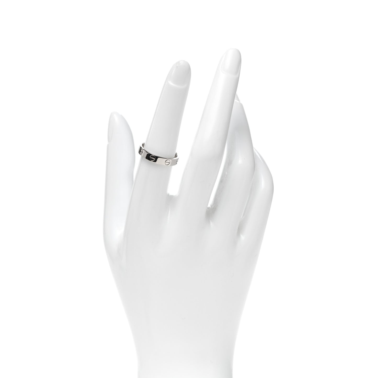 18K White Gold 3.5mm LOVE Wedding Band Ring 54 6.75