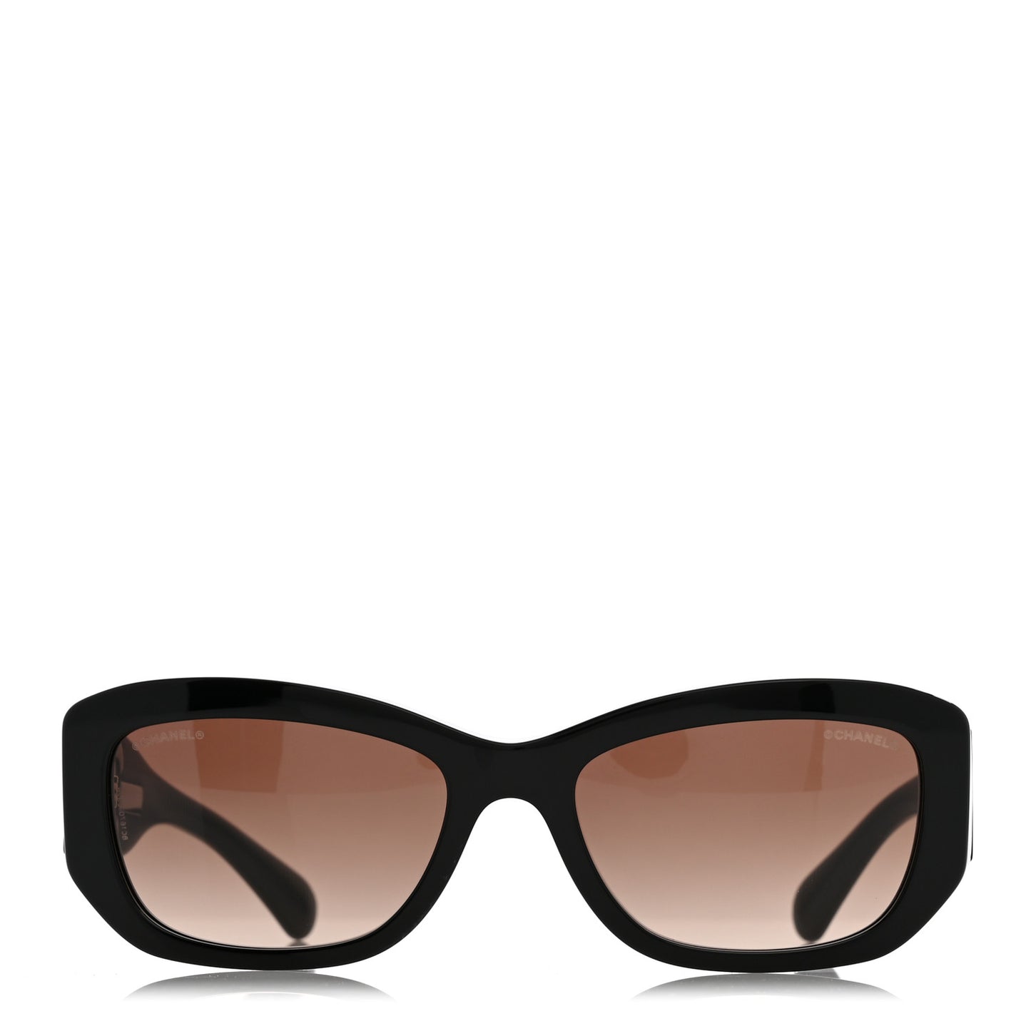 Acetate Rectangle Sunglasses 5493 Black Brown