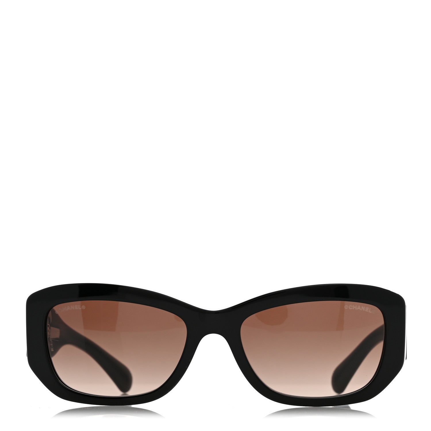 Chanel Acetate Rectangle Sunglasses 5493 Black Brown 2 of 8