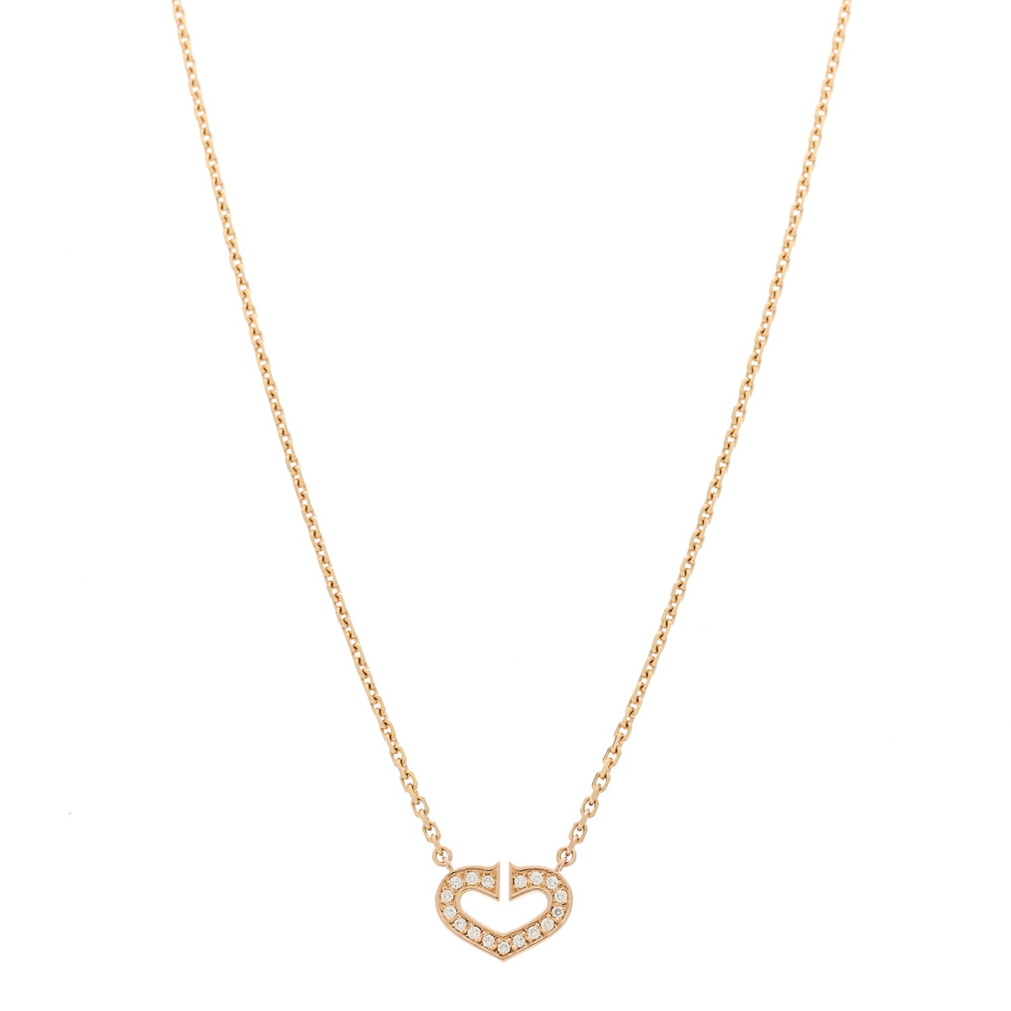 18K Yellow Gold Diamond Hearts And Symbols Pendant Necklace