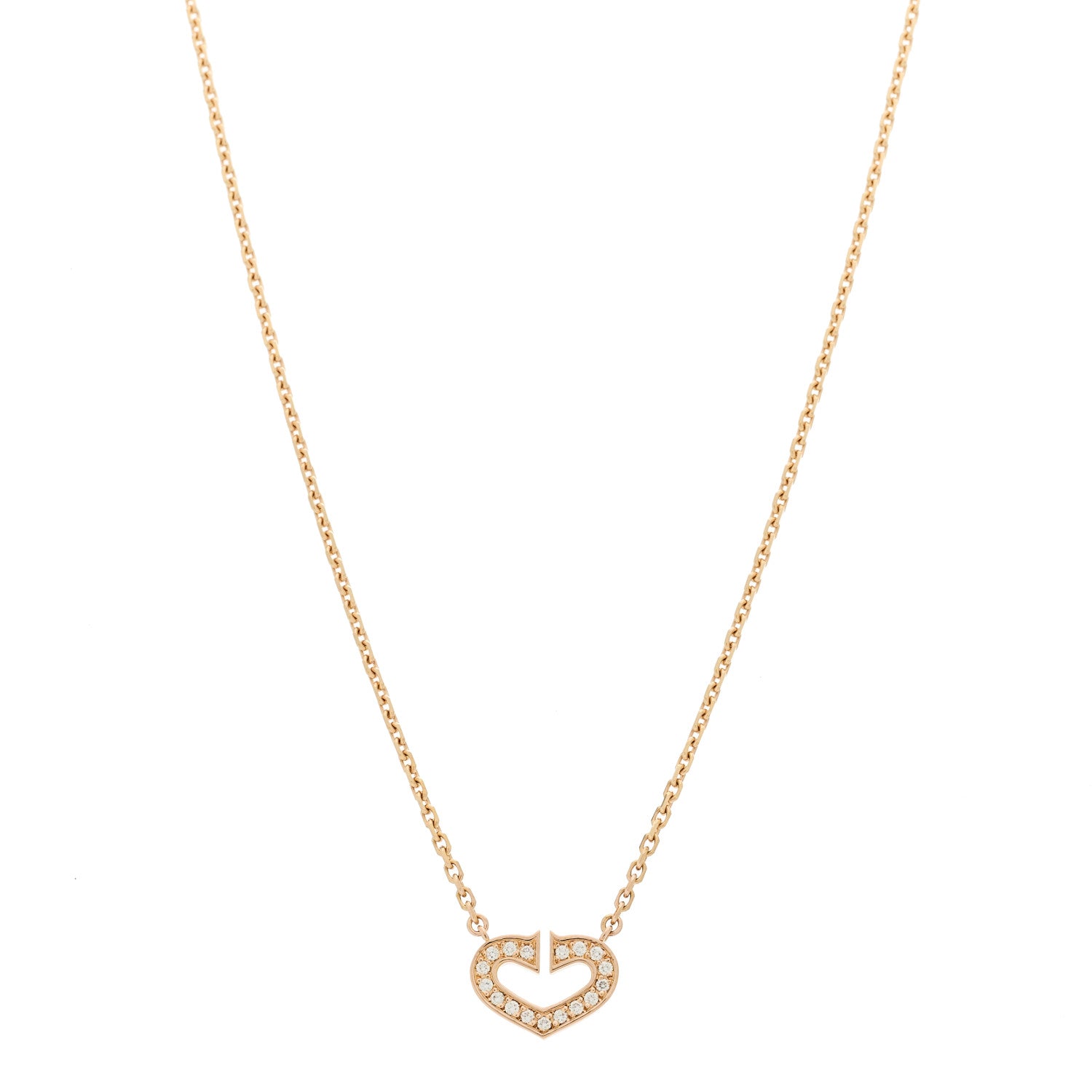 Cartier 18K Yellow Gold Diamond Hearts And Symbols Pendant Necklace 3 of 6