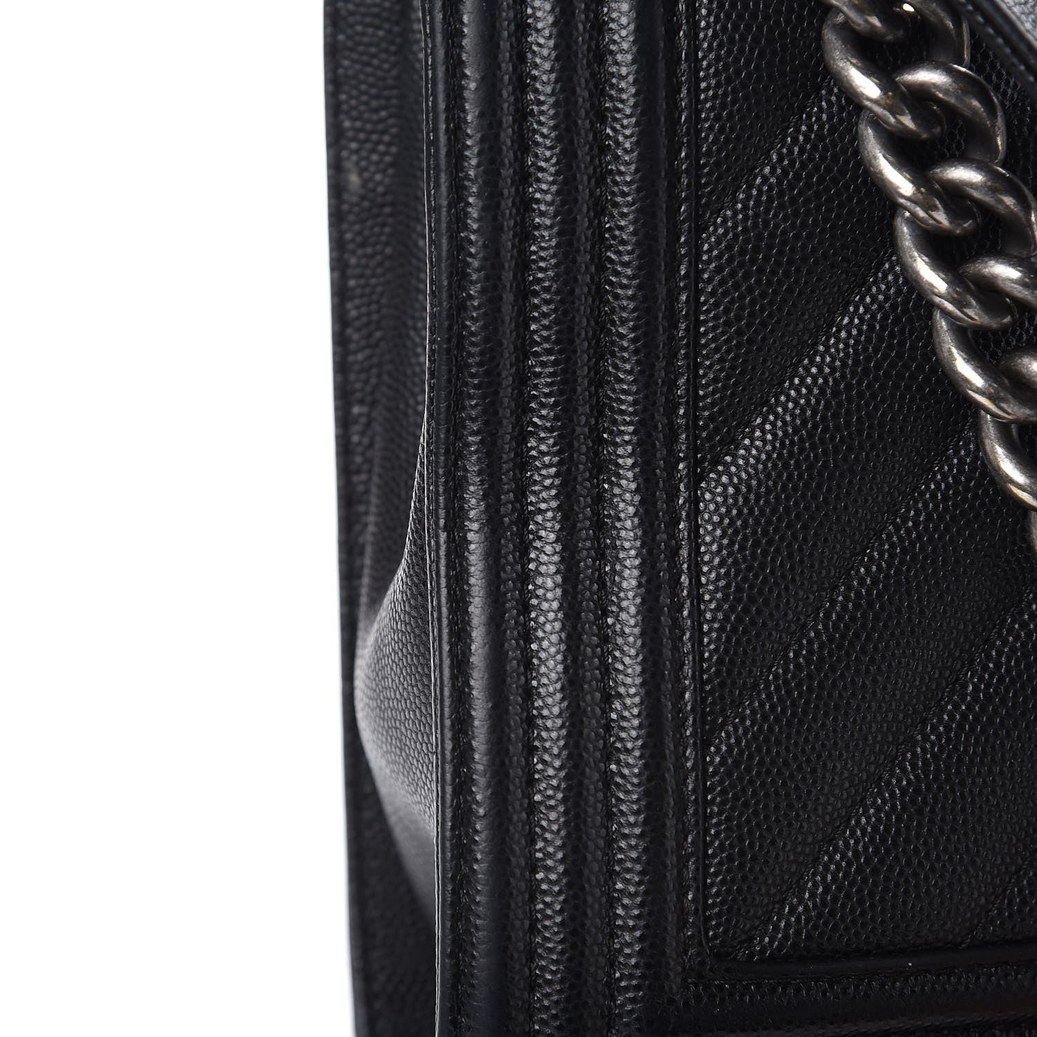 Chanel Caviar Chevron Quilted New Medium Boy Flap Black 13 of 17