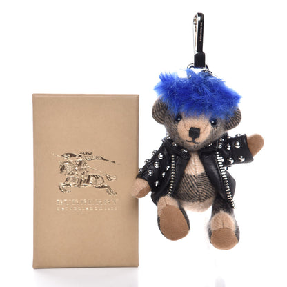 Burberry Cashmere Thomas Punk Teddy Bear Keychain Charm Camel 5 of 5