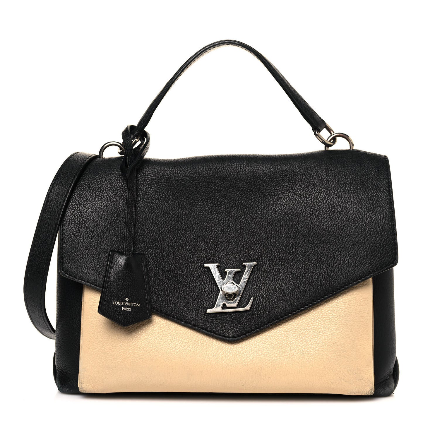 Soft Calfskin My Lockme Top Handle Vanille Black