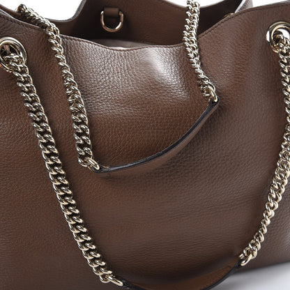 Gucci Pebbled Calfskin Medium Soho Chain Shoulder Bag Maple Brown 9 of 12