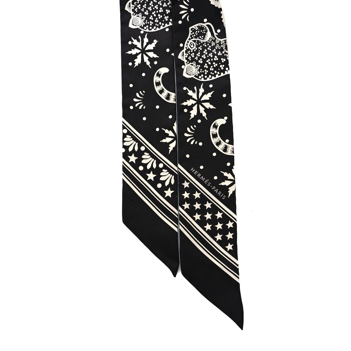Silk Les Leopards Twilly Black White