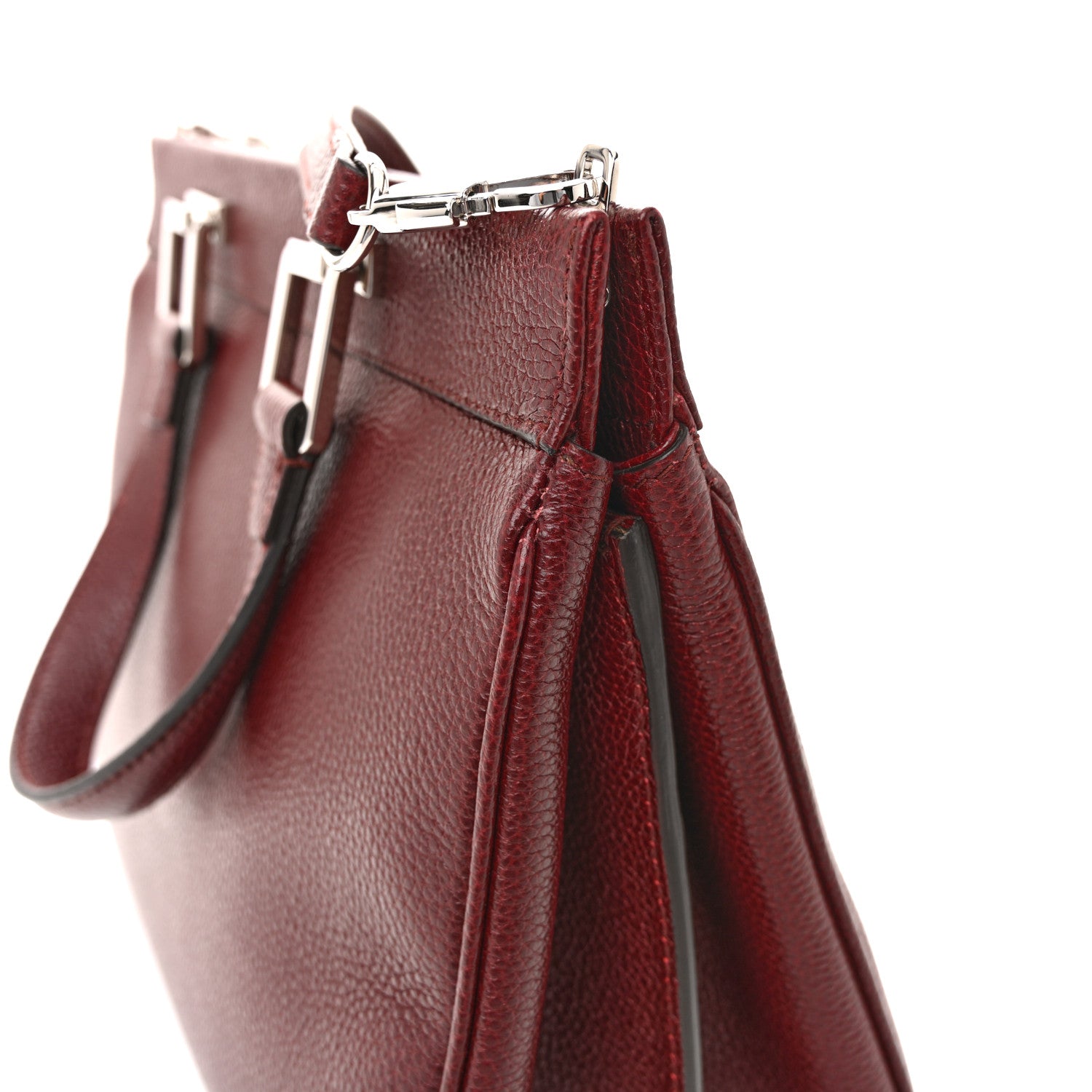 Gucci Grainy Calfskin Small Zumi Top Handle Bag Vintage Bordeaux