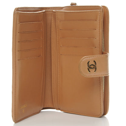 Chanel Lambskin Quilted Zipped Pocket Wallet Beige 5 of 11