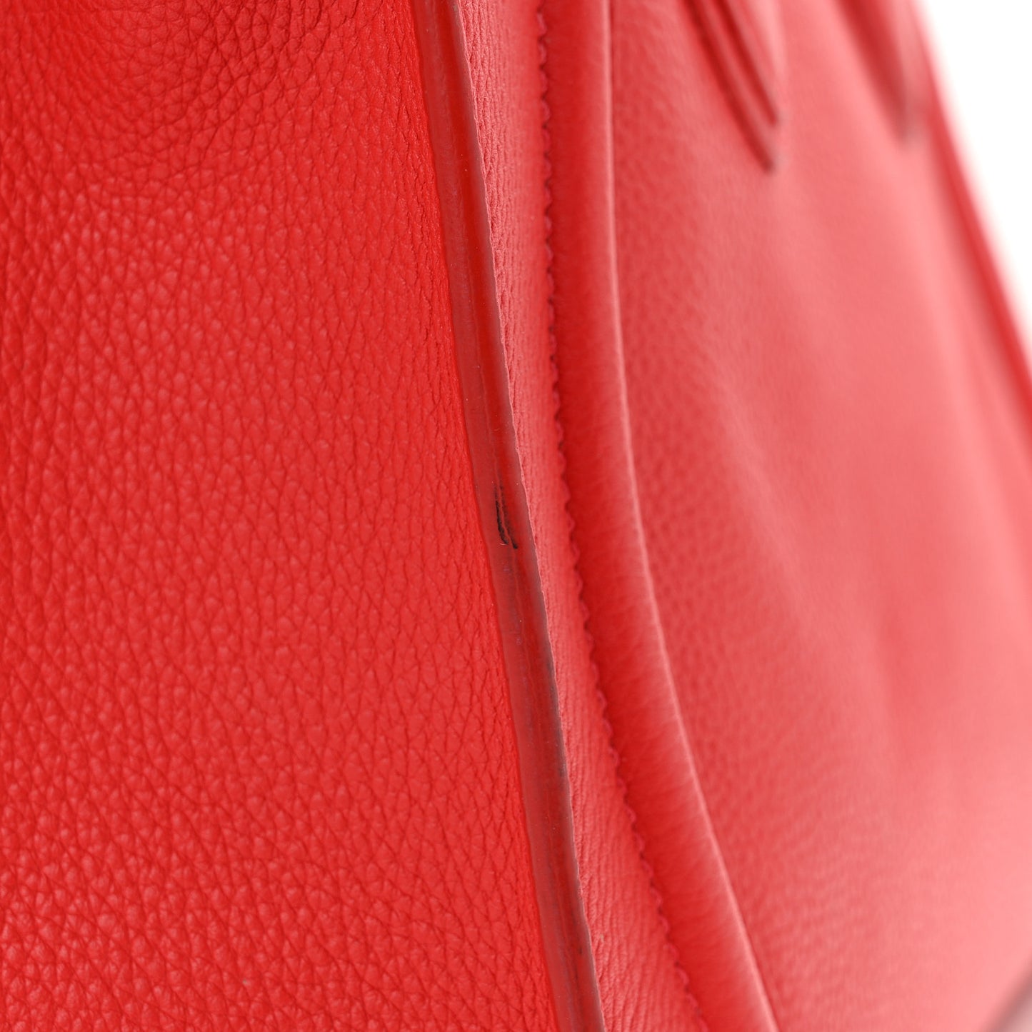 Drummed Calfskin Mini Luggage Coquelicot