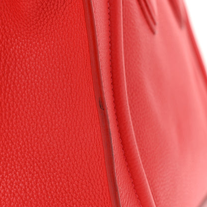 Celine Drummed Calfskin Mini Luggage Coquelicot 13 of 15