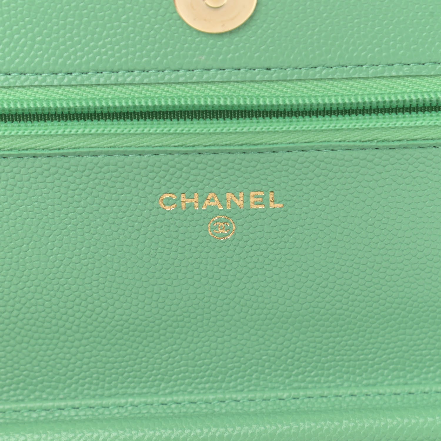 Chanel Caviar Quilted Wallet On Chain WOC Light Green 9 of 13
