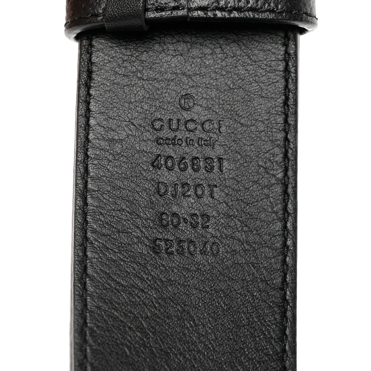 Gucci Textured Calfskin Double G 40mm Belt 80 32 Black 4 of 6