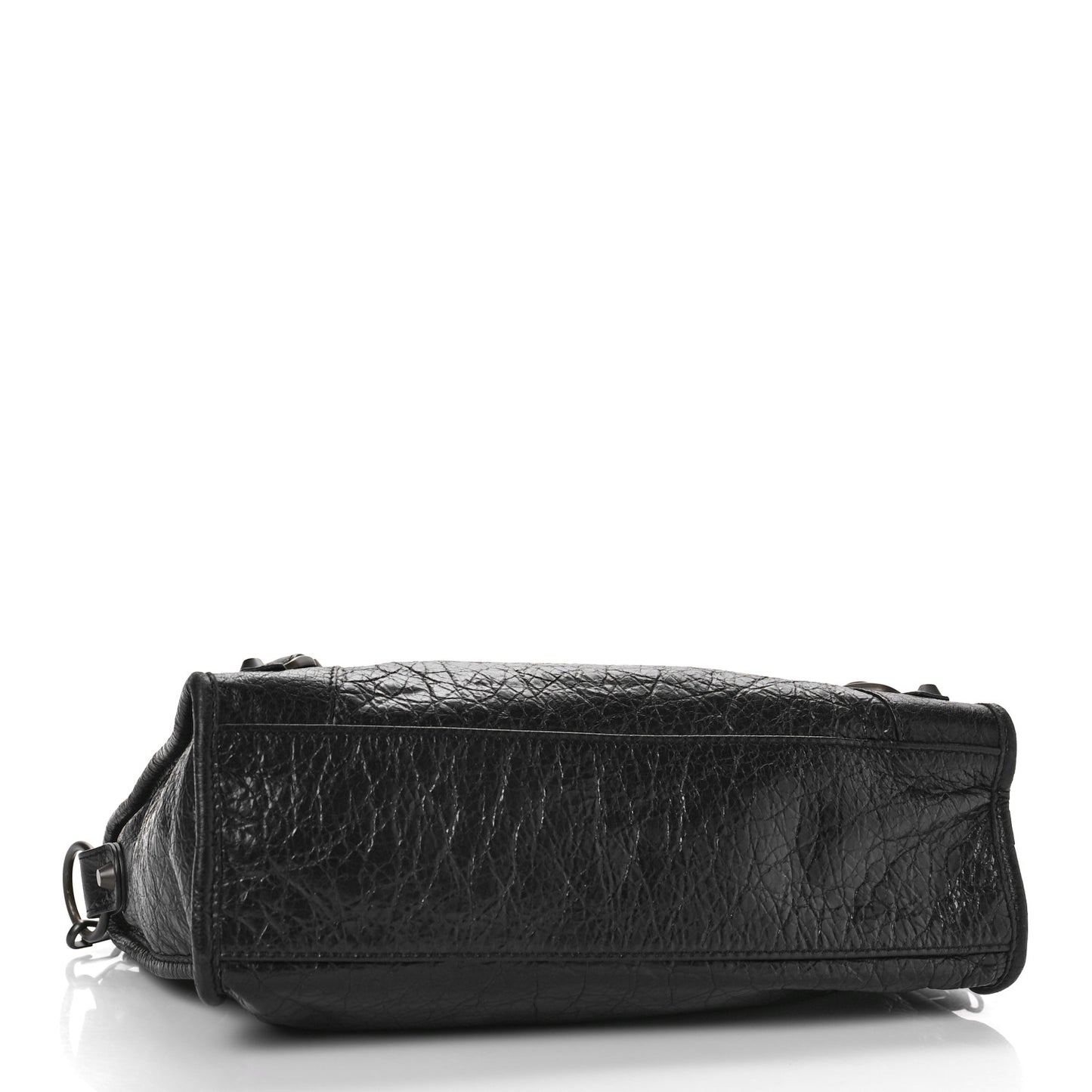Agneau Classic Hardware S City Logo Strap Black White