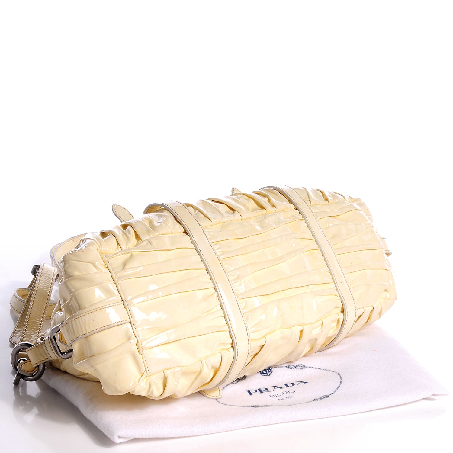 Prada Vernice Dressy Gaufre Shopping Satchel White 4 of 8