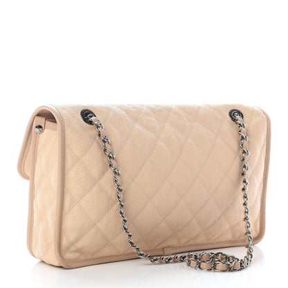 Chanel Caviar Quilted Large French Riviera Flap Beige 2 of 8