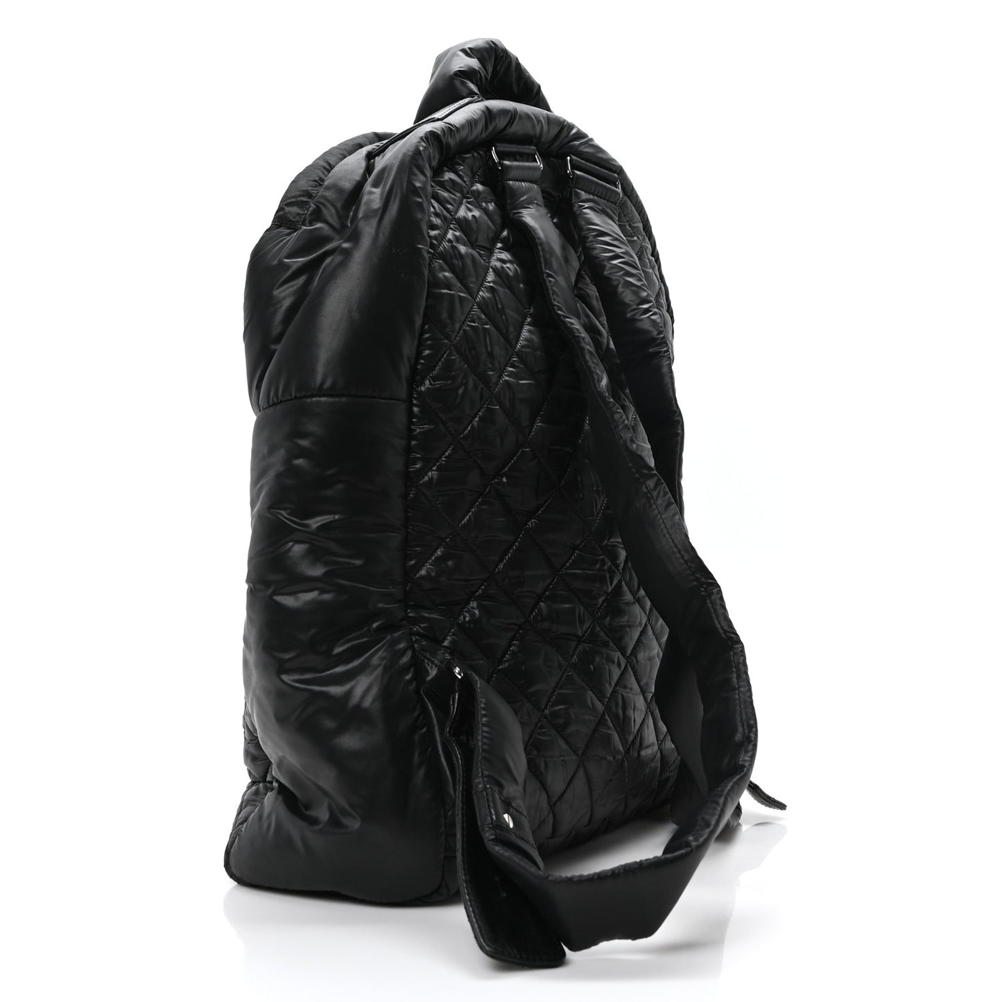 Nylon Quilted Coco Cocoon Backpack Black