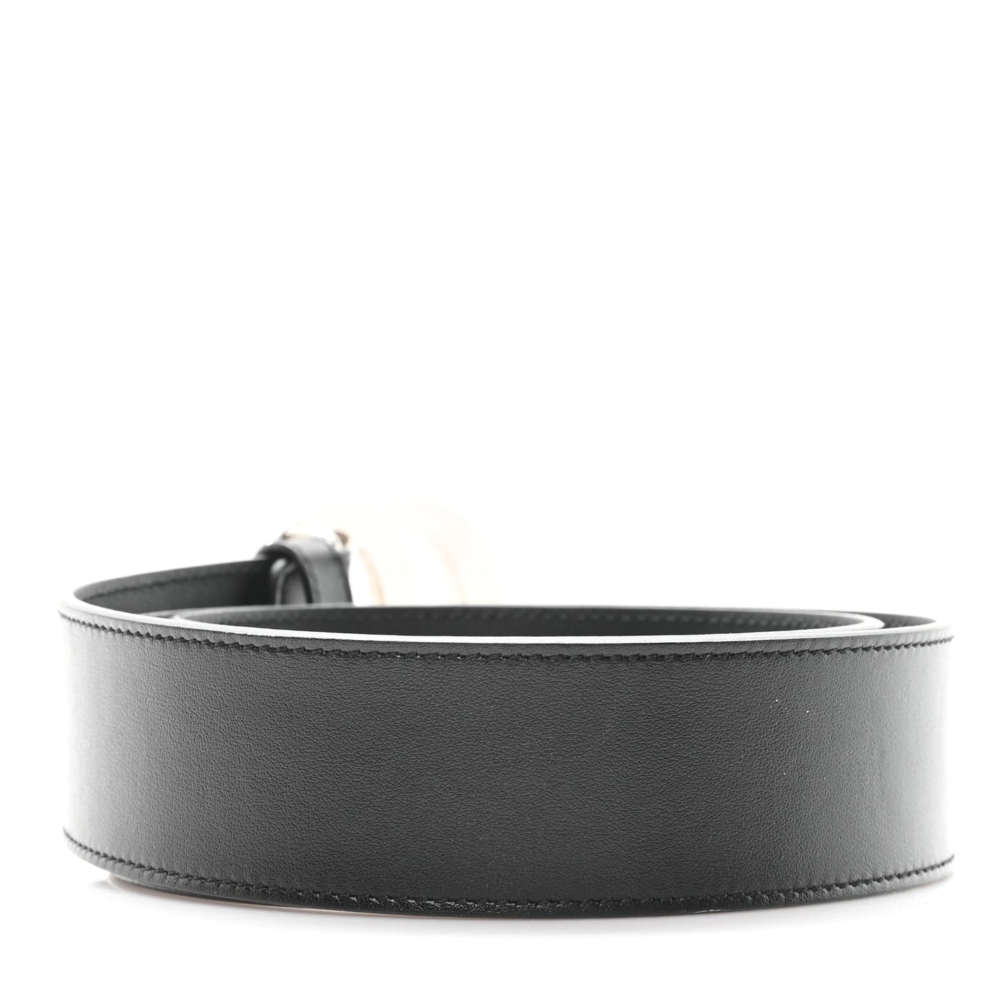 Plutone Calfskin Palladium Double G 40mm Belt 80 32 Black