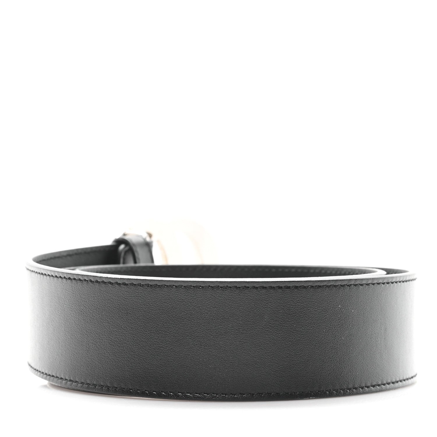 Gucci Plutone Calfskin Palladium Double G 40mm Belt 80 32 Black 2 of 4