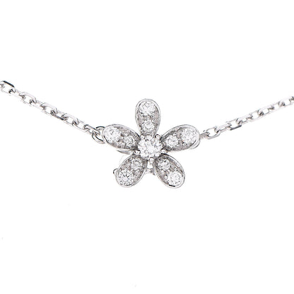 Van Cleef & Arpels 18K White Gold Diamond Socrate 3 Flower Pendant Necklace 6 of 7