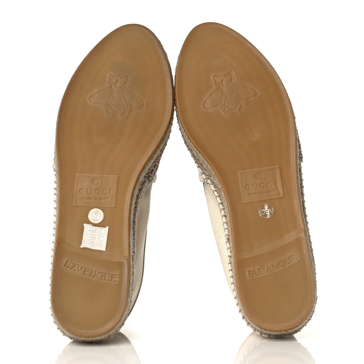 Gucci Canvas Logo Espadrilles 39.5 Greggio White 5 of 8