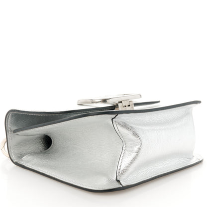 Valentino Garavani Metallic Calfskin Small VSling Shoulder Bag Silver 9 of 10