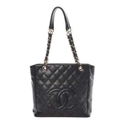Chanel Caviar Quilted Petit Shopping Tote PST Black 1 of 8