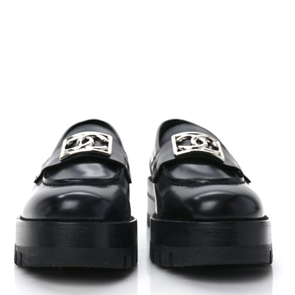 Chanel Calfskin Metal CC Loafers 36 Black 2 of 8