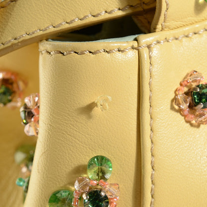Fendi Nappa Crystal Beaded Mini Peekaboo Iconic Satchel Yellow 12 of 12