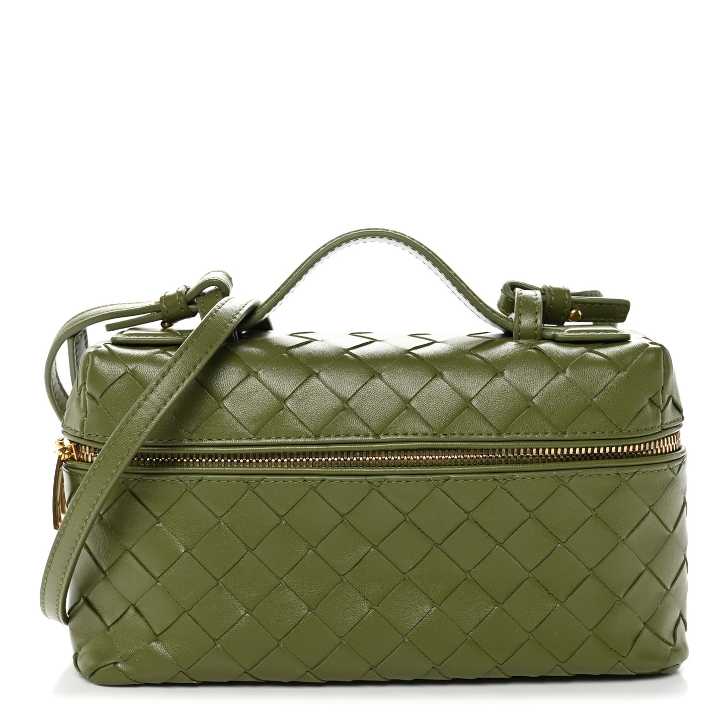 Calfskin Intrecciato Bang Bang Vanity Case Matcha