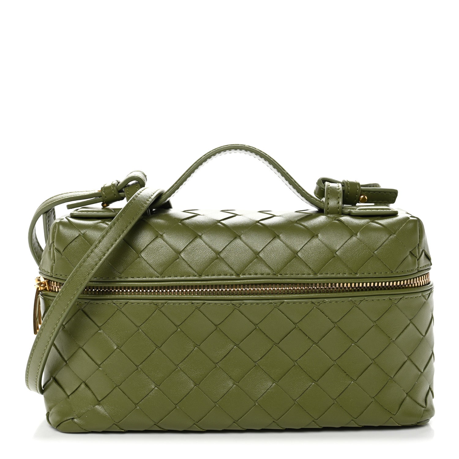 Bottega Veneta Calfskin Intrecciato Bang Bang Vanity Case Matcha 1 of 9