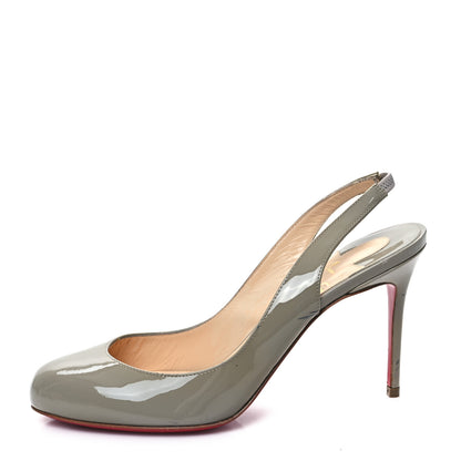 Christian Louboutin Patent Fifi Sling 85 Pumps 36 Gris 1 of 7