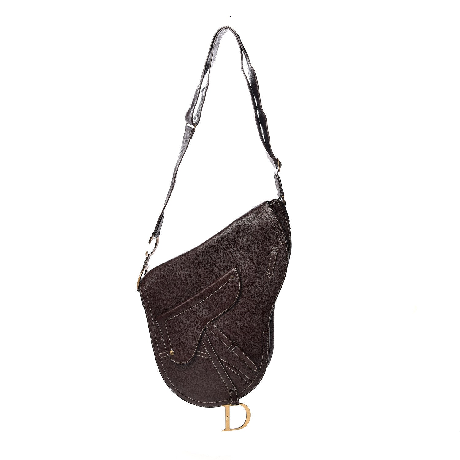 Christian Dior Calfskin Baudrier Saddle Bag Brown 1 of 11