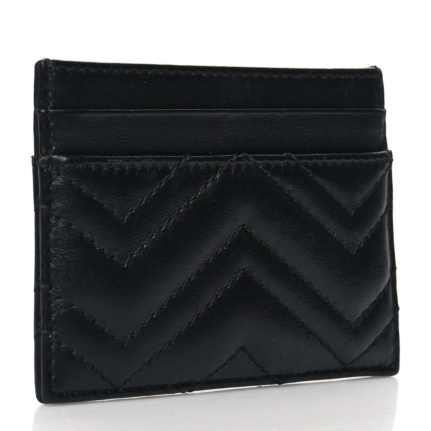 Calfskin Matelasse GG Marmont Card Holder Black