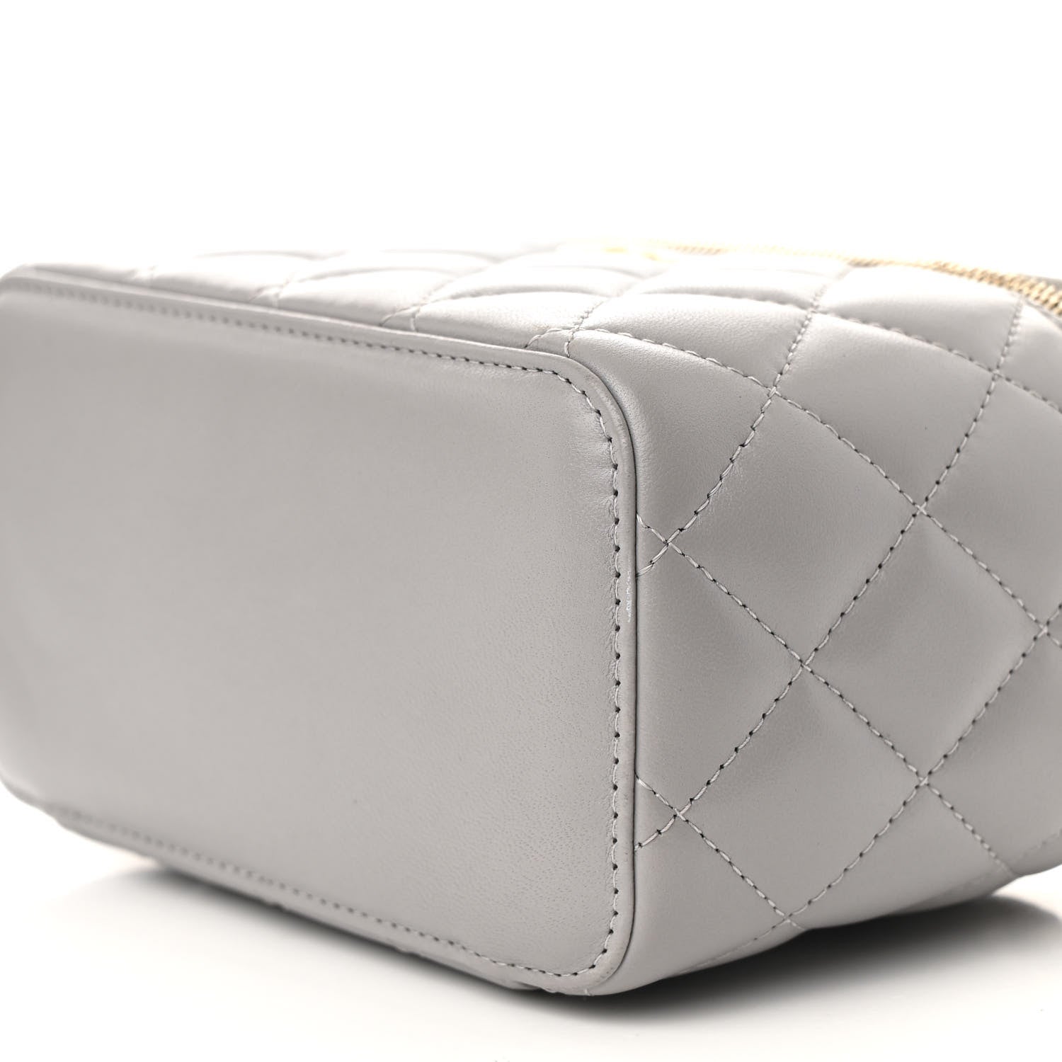 Chanel Lambskin Quilted Small Pearl Crush Vanity Case With Chain Grey 10 of 11