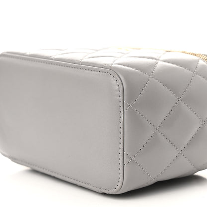Chanel Lambskin Quilted Small Pearl Crush Vanity Case With Chain Grey 10 of 11