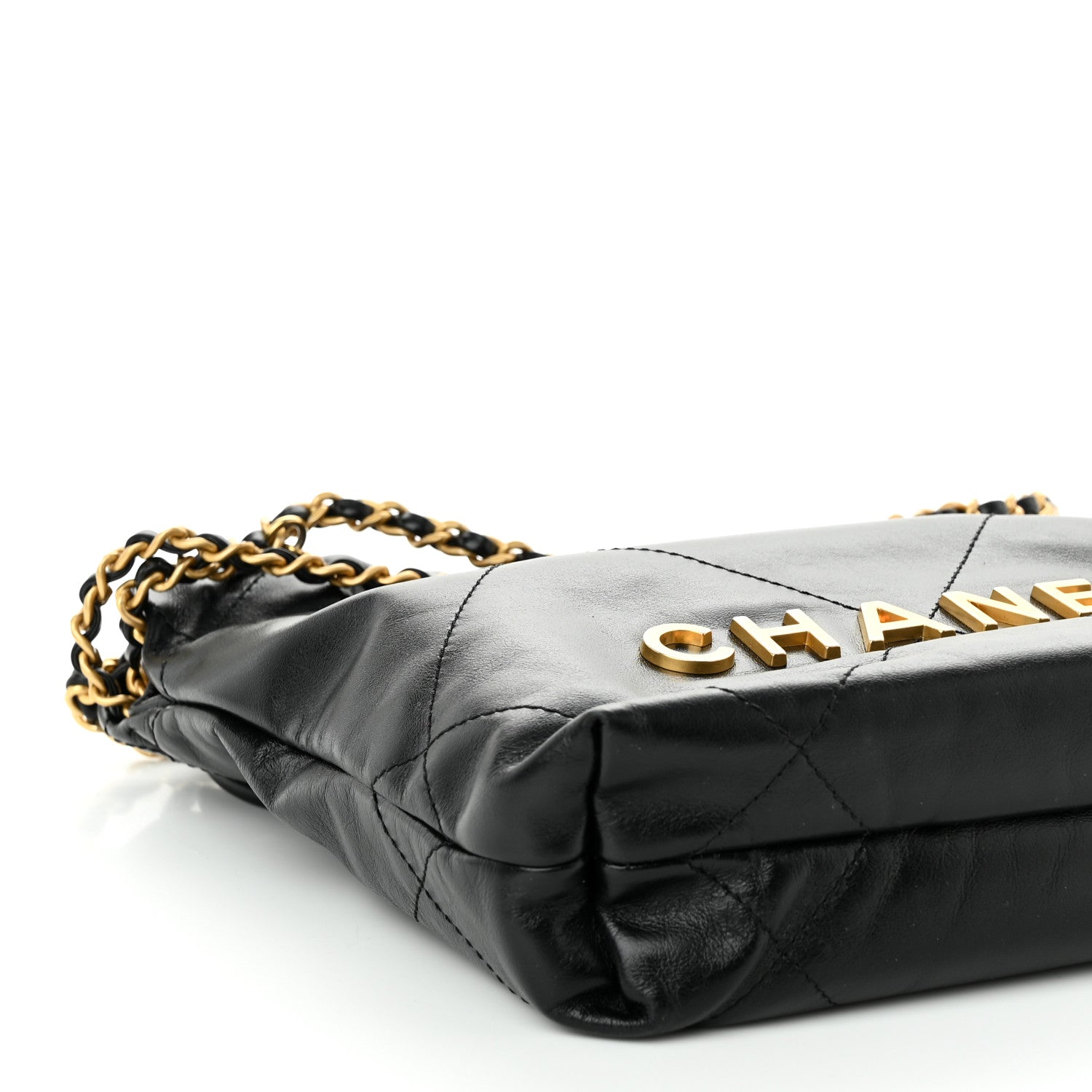 Chanel Shiny Calfskin Quilted Mini Chanel 22 Black 9 of 10