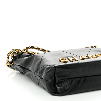 Chanel Shiny Calfskin Quilted Mini Chanel 22 Black 9 of 10