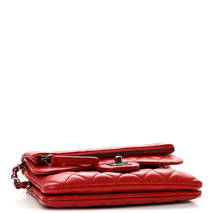 Chanel Lambskin Quilted Mini Multi Flap Bag Red 4 of 11