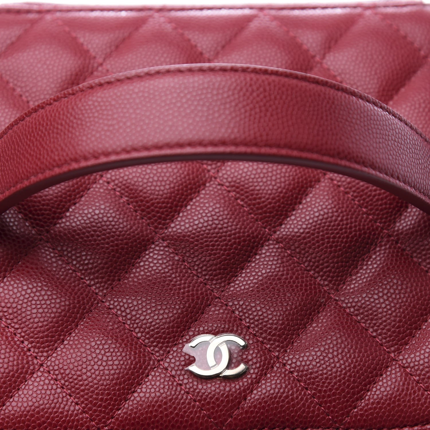 Chanel Caviar Quilted Large Vanity Pouch Red 9 of 10