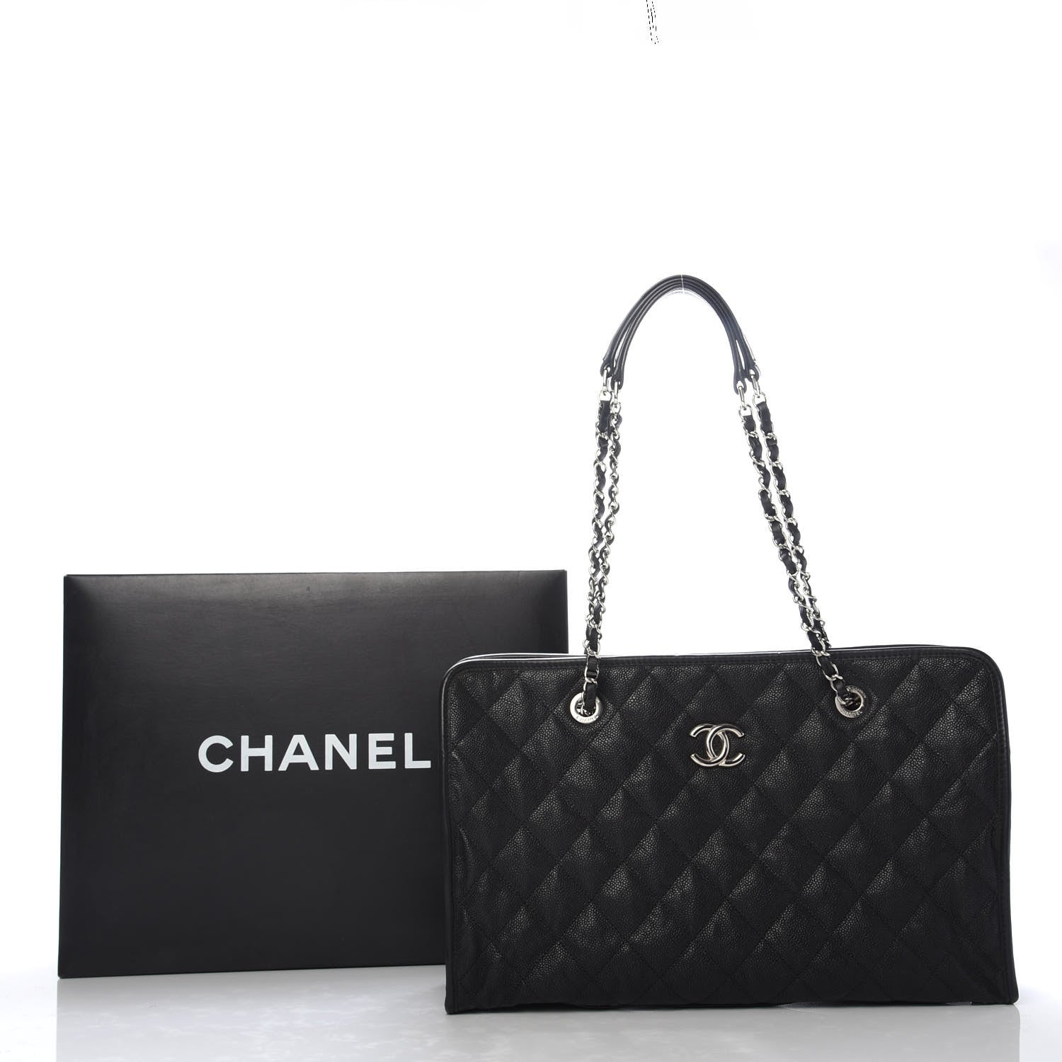Chanel Caviar Quilted French Riviera Tote Black 10 of 10