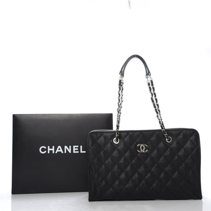 Chanel Caviar Quilted French Riviera Tote Black 10 of 10