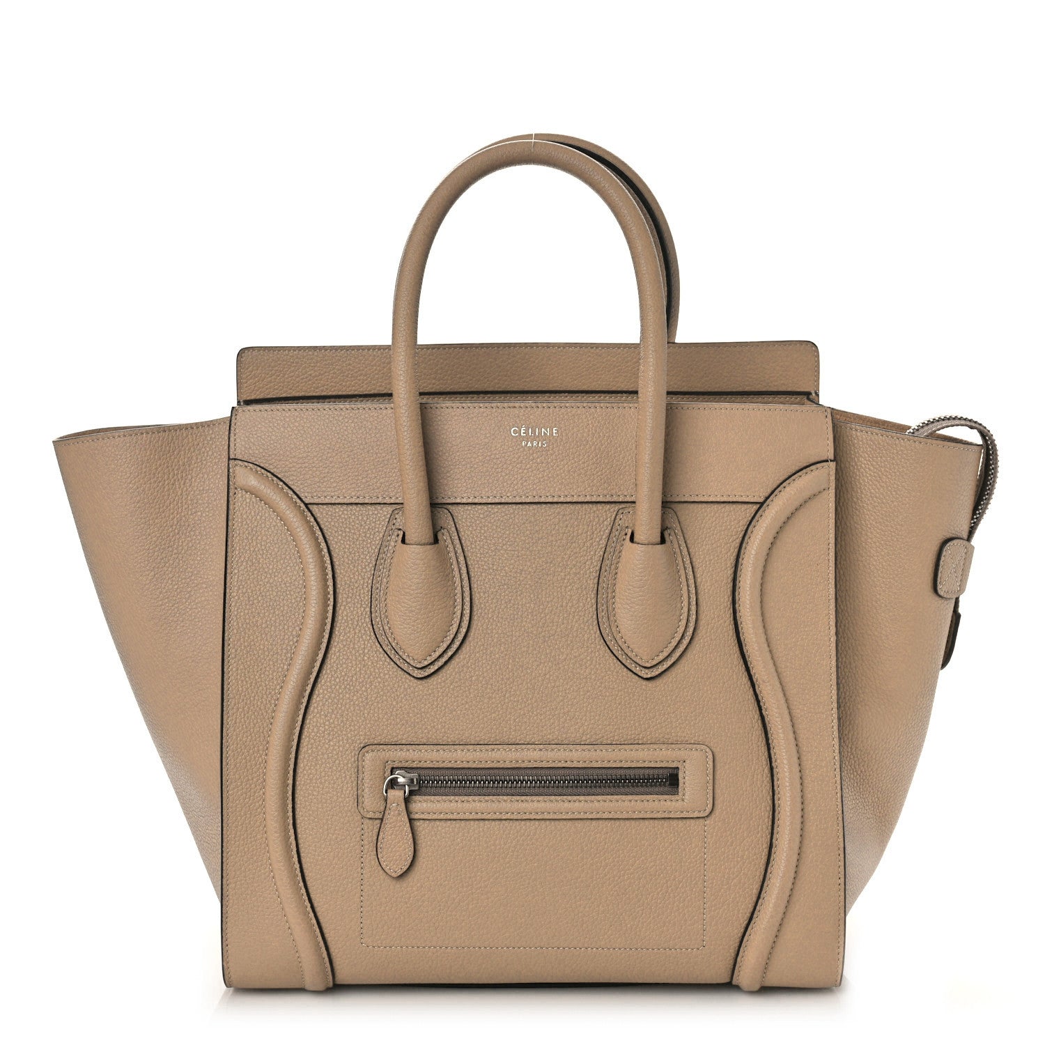 Celine Drummed Calfskin Mini Luggage Dune 1 of 9