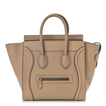 Celine Drummed Calfskin Mini Luggage Dune 1 of 9