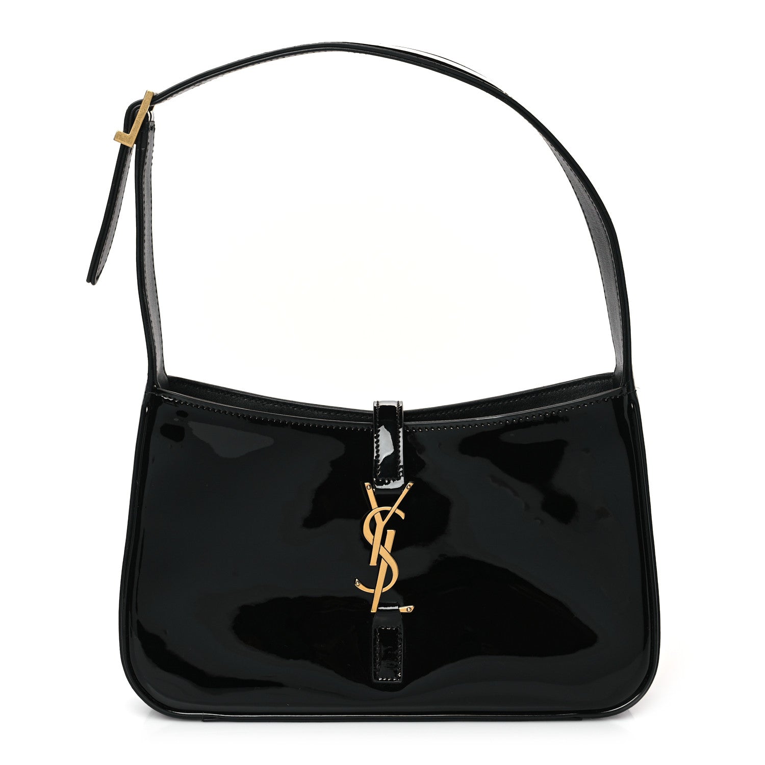 Saint Laurent Patent Le 5 A 7 Hobo Black 1 of 9