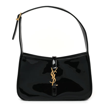 Saint Laurent Patent Le 5 A 7 Hobo Black 1 of 9
