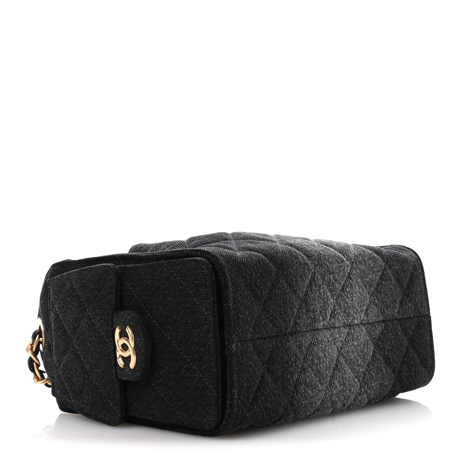 Chanel Washed Denim Quilted Mini Chanel 25 Handbag Black 4 of 11