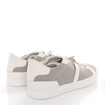 Hermes Calfskin Canvas Day Sneakers 46 White 4 of 10
