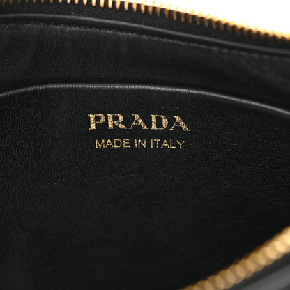 Prada Soft Calfskin Arque Shoulder Bag Black 6 of 10