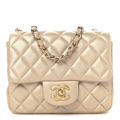 Chanel Metallic Lambskin Quilted Mini Square Flap Gold 1 of 10